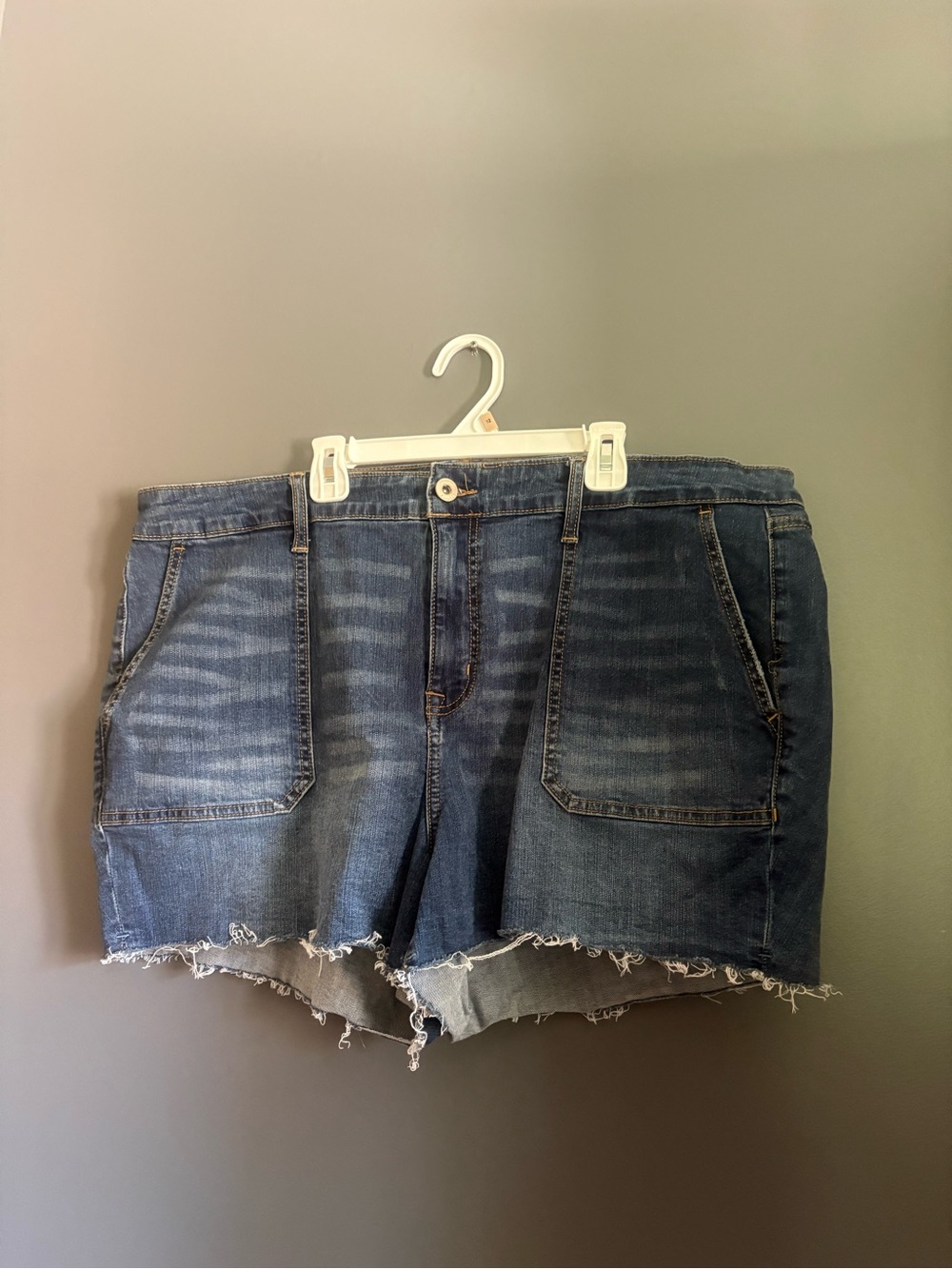 torrid Distressed Dark Blue Denim Cutoff Shorts
